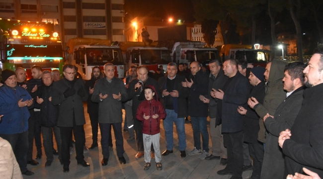 Yardımlar dualar eşliğinde yola çıktı