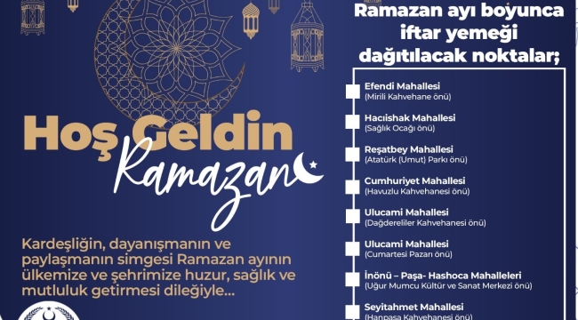 Akhisar'da iftar sofralarının kurulacağı yerler açıklandı