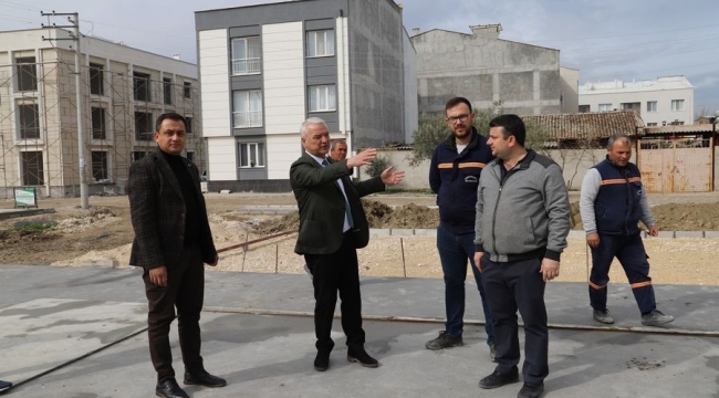 Başkan Bilgin yeni parkta incelemelerde bulundu