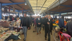 Millet ittifakı Akhisar ilçe başkanları pazar esnafını ziyaret etti