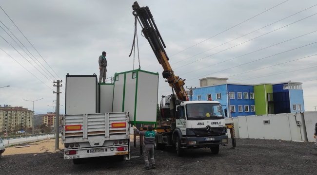 Salihli OSB'de üretilen kabinler deprem bölgesine gönderildi