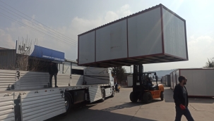 Turgutlu'dan yola çıkan konteynerler Adıyaman'a Ulaştı