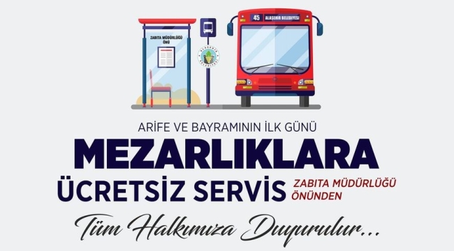 Alaşehir'de mezarlıklara ücretsiz servis