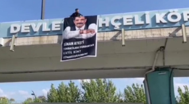 CHP'li gençlerden Ateş'i vurduran katil kim pankartı