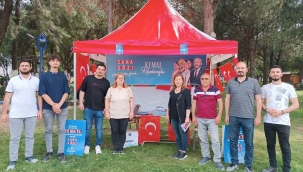 CHP'liler lale meydanı'nda seçim çadırı kurdu