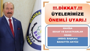 MESO başkanı Akyüz'den üyelere dolandırıcılık uyarısı