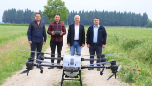 Saruhanlı'da tarım alanlarının Dronula ilaçlanacak