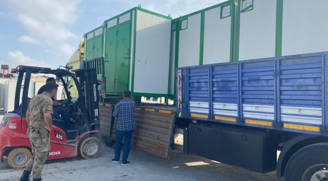 STSO'dan Hatay'a 42 adet WC-Duş konteyner yardımı