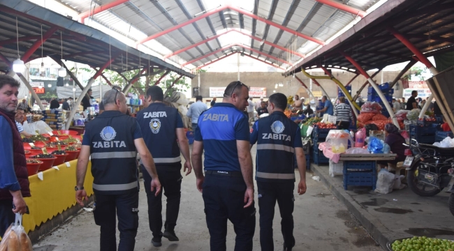 Alaşehir'de zabıta "etiket ve küsurat"denetimi