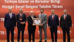 Başkan Aydın 'a hizmet şeref belgesi