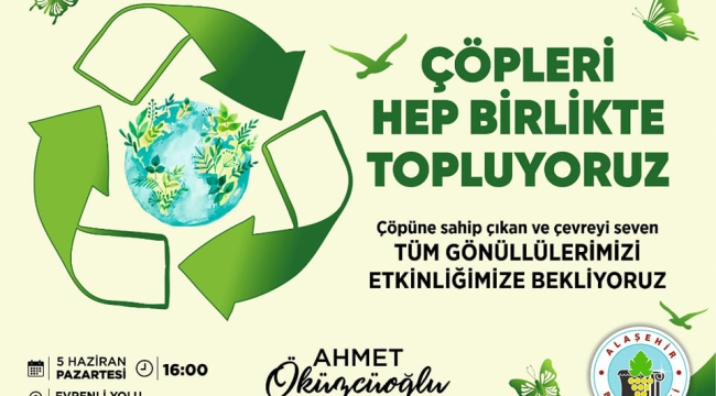 Dünya çevre gününde çöp toplama etkinliği