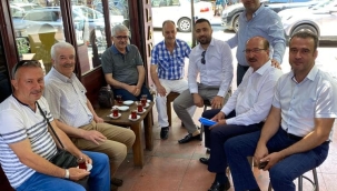 Esnafları ziyaret eden MESO Başkanı Akyüz şikayetleri dinledi