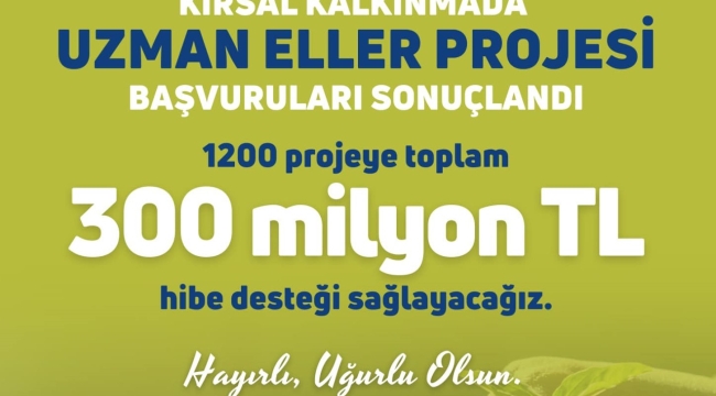 Tarım bakanlığından 1200 projeye hibe desteği