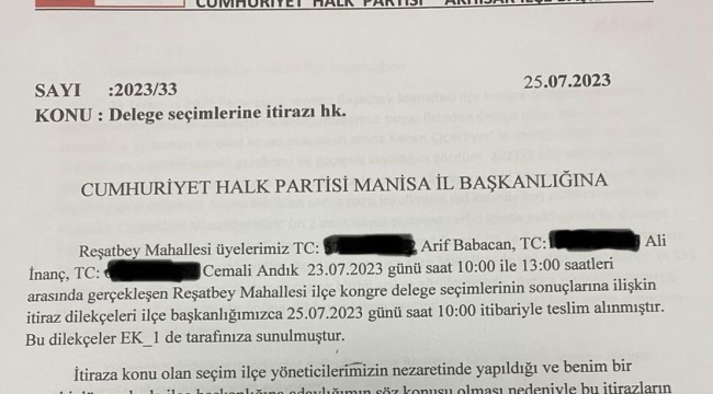Akhisar'da CHP'de ilçe ile belediye arasında delege kavgası