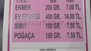 Akhisar'da ekmek 7 Tl,Soma'da 7.5 TL