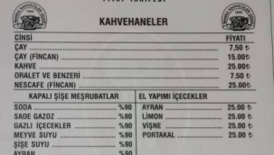 Manisa'da çay 7.5,kahve 25 lira oldu
