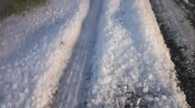 Saruhanlı'yı dolu vurdu