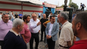 İşyerleri yanan esnafa geçmiş olsun ziyareti