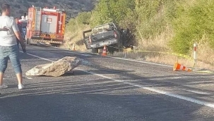Kamyonetin üzerine kaya düştü bir kişi öldü,3 kişi yaralandı
