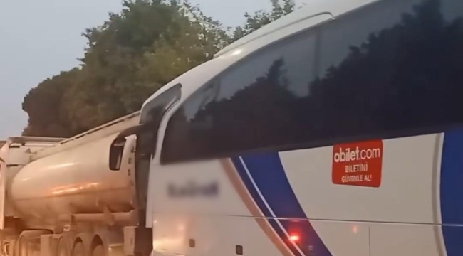 Otobüs ve tankerin karıştığı kazada 21 kişi yaralandı