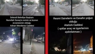 Selendi'nın aylardır yarısı aydınlık yarısı karanlık