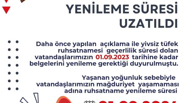 Yenileme süresi uzatıldı