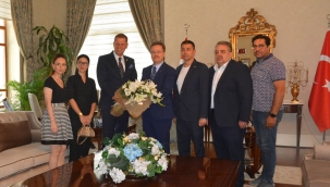  Borsa yönetiminden vali Ünlü ve müdür Aktaş'hoş geldin'ziyareti