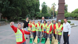 Turgutlu'nun temizlik ekibi iş başında