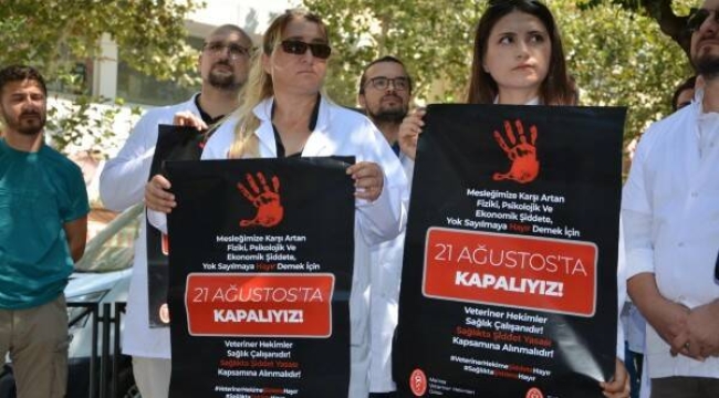 Veteriner hekimler 'kapalıyız'eylemiyle şiddeti protesto ettiler