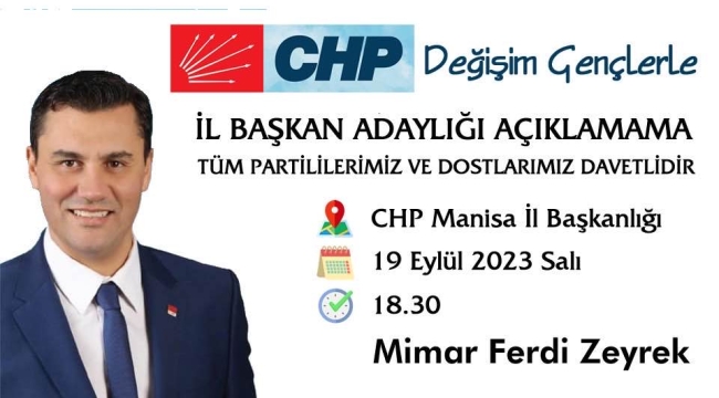 CHP'de Balabanın rakbi Zeyrek adaylıpını açıklıyor