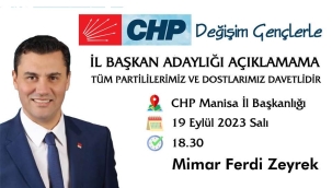 CHP'de Balabanın rakbi Zeyrek adaylıpını açıklıyor