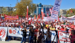 Meydana inen emkliler'sadaka değil hakkımızı istiyoruz'