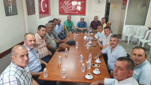 Muhtarlar CHP Soma ilçe başkanlığını ziyaret etti