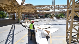 Pazaryeri çatı onarımı başladı