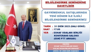 Emlakçılara seminere katılın çağrısı