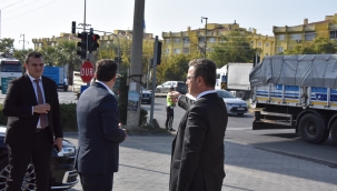 Vali Ünlü kavşakta incelemelerde bulundu