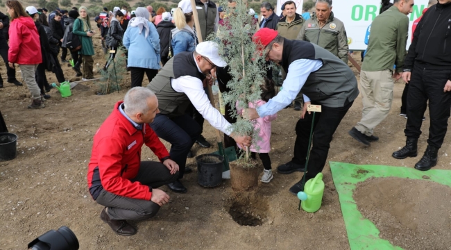 100. yıl Cumhuriyet ormanına 45 bin fidan dikildi