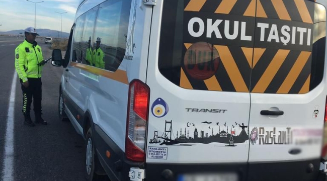 5 ilçede eş zamanlı okul servis denetimi