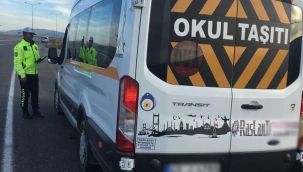 5 ilçede eş zamanlı okul servis denetimi