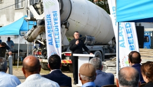 Kültür ve taziye evinin temel düzenlenen törenle atıldı