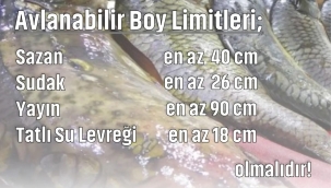 Avlanacak balık boy limitleri 