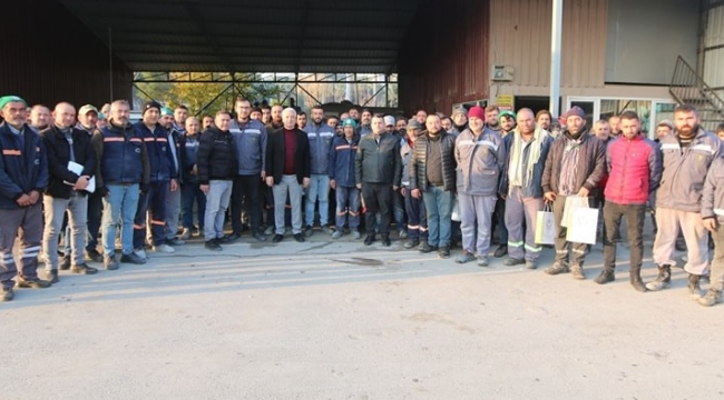 Başkan Bilgin işçilerin ve personelin yeni yılını kutladı