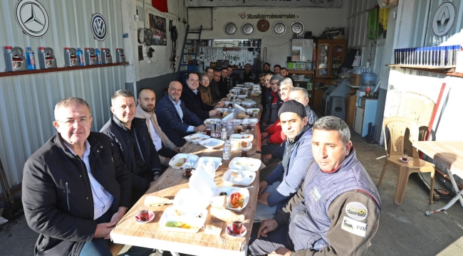 Başkan Dutlulu sanayi esnafıyla kahvaltı yaptı