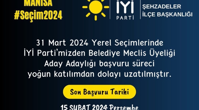 Belediye meclis adaylığı süreci uzatıldı