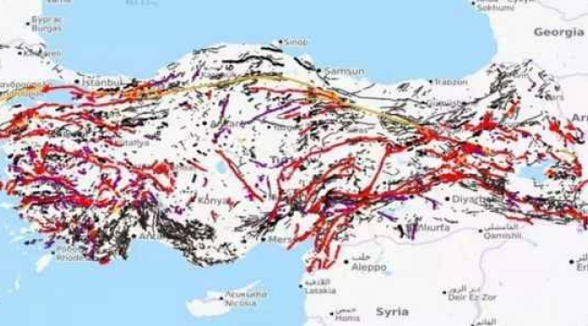 Diri fay hatları haritsaı güncellendi,en riskli iller açıklandı