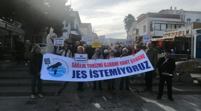 Foçalıların "Foça'ya sahip çık başka Foça yok"JES eylemi
