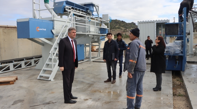 Kula belediyesi parke taş üretim tesisi kuruyor