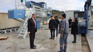 Kula belediyesi parke taş üretim tesisi kuruyor