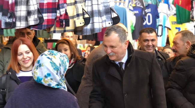 Balaban Horozköy pazarında esnafları ziyaret etti