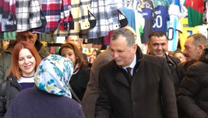 Balaban Horozköy pazarında esnafları ziyaret etti